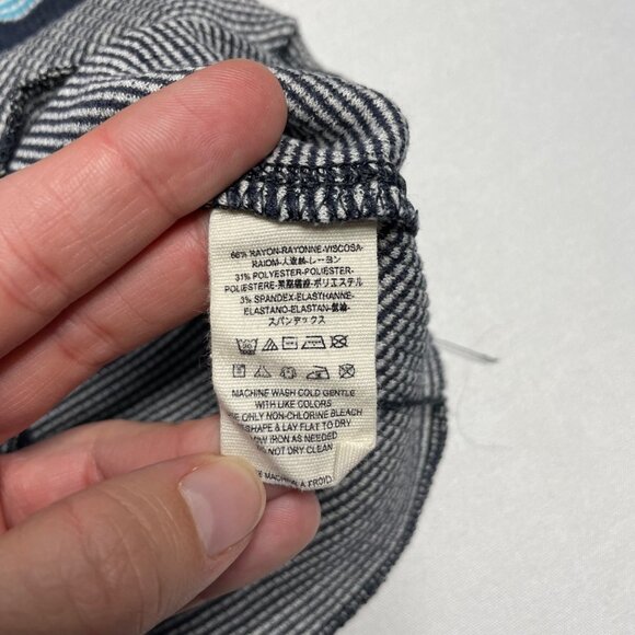 Free People Striped Thermal Top Size XS Navy Combo OB466000 Blue Red - Picture 5 of 8